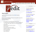 Screenshot of gedit website in 2013
