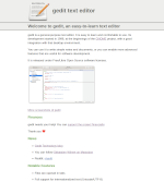 Screenshot of gedit website in October 2025